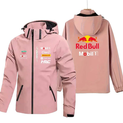Men's Red Bull Logo Racing Jacket Trendy Casual Loose Motorcycle Jacket Outdoor Sport Oversized Custom Top Racing Team Clothing