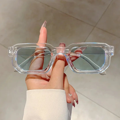 New Men Vintage Rectangle Frame Sunglasses Fashion Retro Sun Glasses Luxury Brand Design Glasses UV400 Eyewear Women Goggles