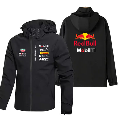 Men's Red Bull Logo Racing Jacket Trendy Casual Loose Motorcycle Jacket Outdoor Sport Oversized Custom Top Racing Team Clothing