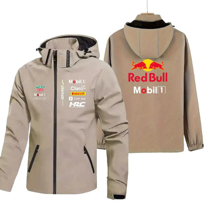 Men's Red Bull Logo Racing Jacket Trendy Casual Loose Motorcycle Jacket Outdoor Sport Oversized Custom Top Racing Team Clothing
