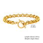 Bracelets épais avec fermoir Toggle pour femmes, bracelet à maillons en acier inoxydable avec boucle OT, plaqué or et résistant au ternissement.